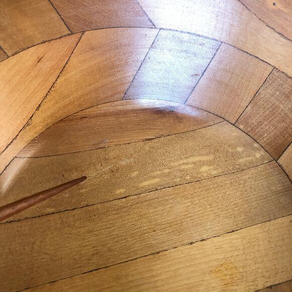 Vintage Segmented Wood Salad Bowls Set of 2 (10") Mid‑Century Modern Serving - Picture 8 of 11